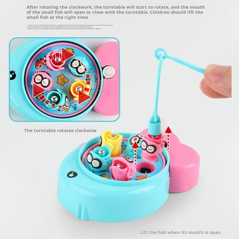 New 2024 wind-up fishing set twist egg toy mini small fishing game for children parent-child interactive game