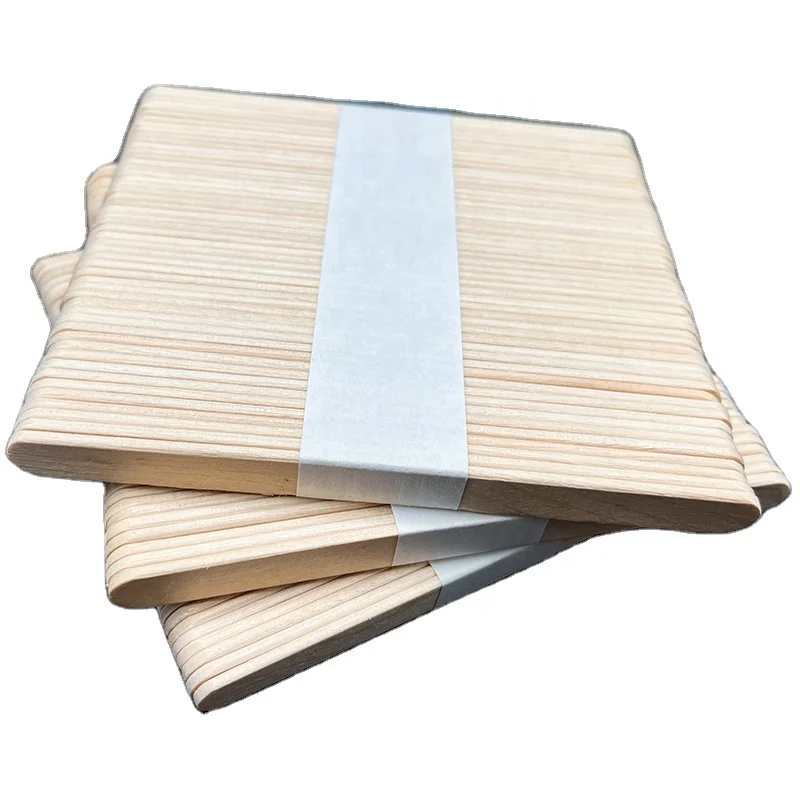 Wooden Snack Sticks Food Grade Biodegradable Healthy Ice Cream Sticks 93mm