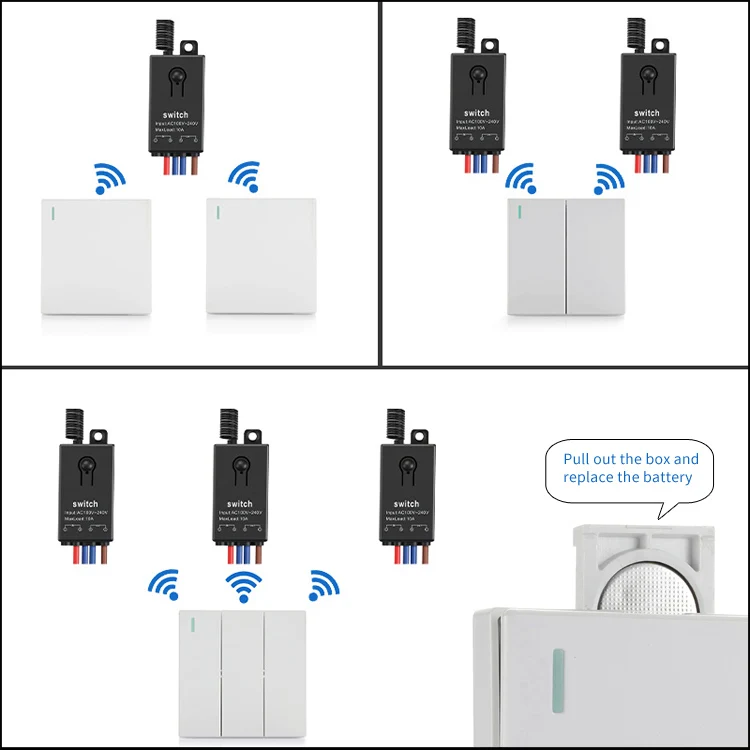 china switch manufacturers with mini 10A dc 5V 6V 9v 12v 24v 36v 48v wall switch panel Smart Home Remote Control Switch for lamp