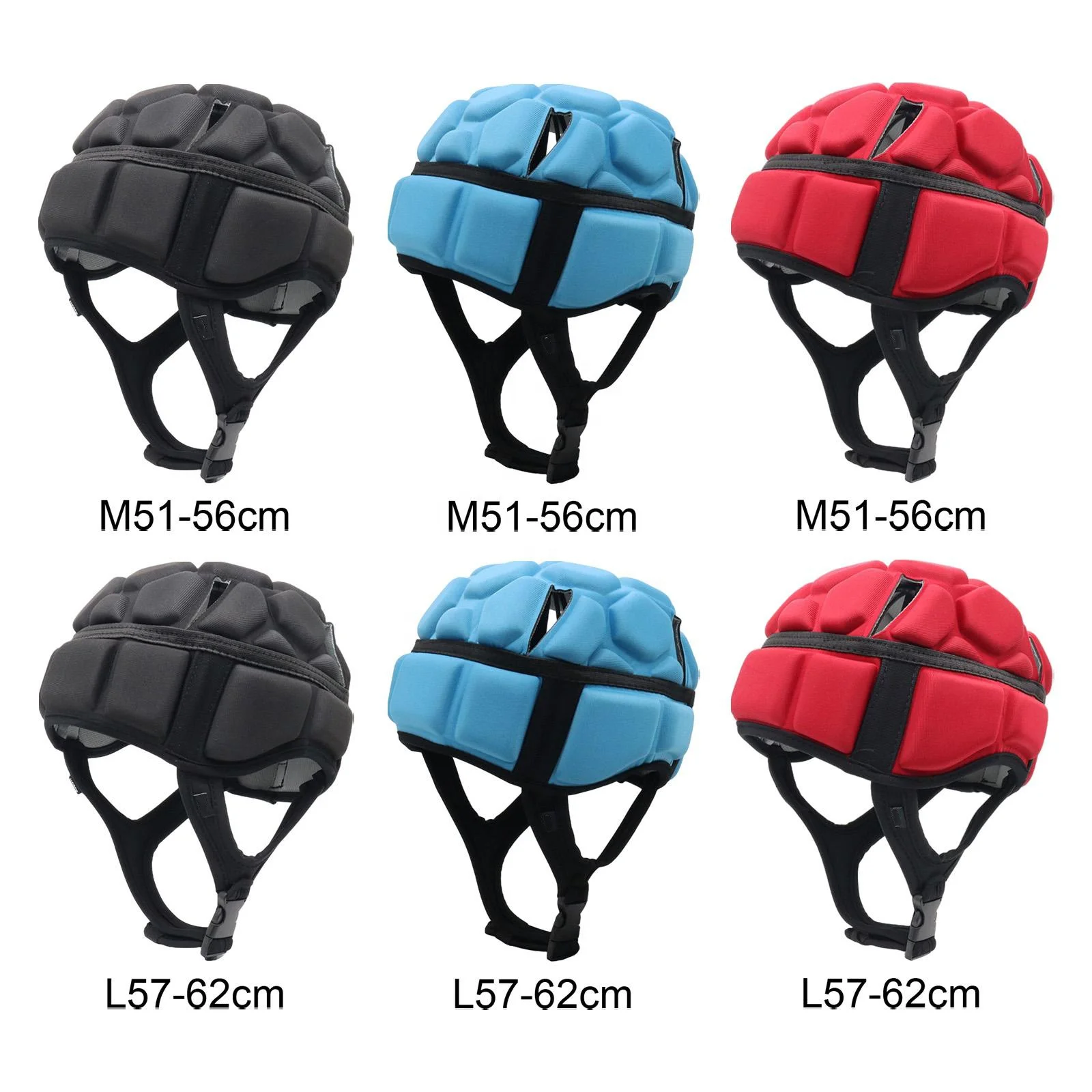 Custom Adjustable Breathable Premium Rugby Helmet Sport Soft EVA Padded Head Guard Headgear for Soccer Football