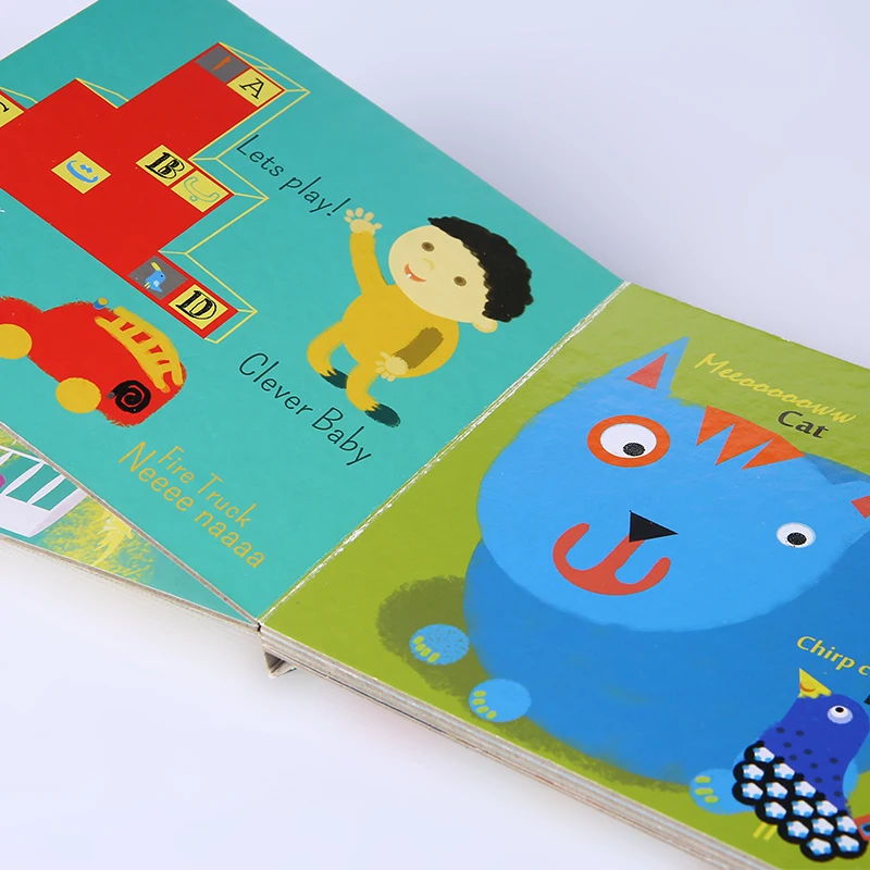 картонная полноцветная книга с рассказами в жёсткой обложке, с ламинированными страницами, изготовление на заказ в Китае