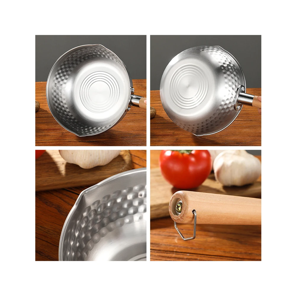 2021 20cm Pot Stainless Steel and Wood Multifunction Instant Noodles Cooking Noodle Small Pot Soup & Stock Pots All-season