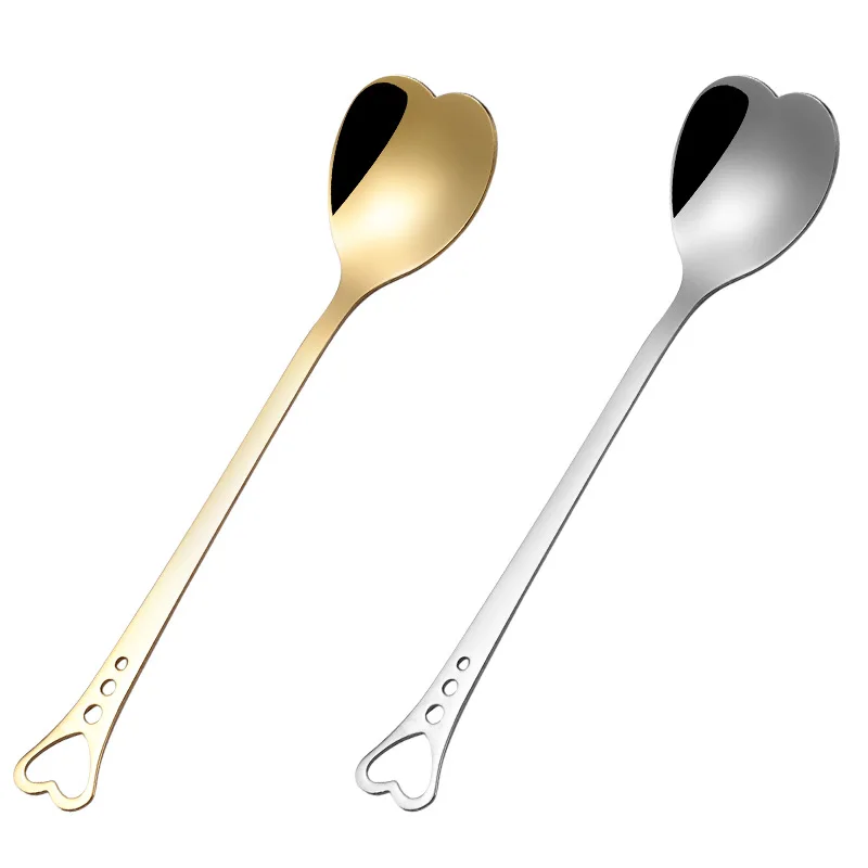 Lovely stainless steel spoon heart shaped coffee spoon tea spoon for home gift wedding