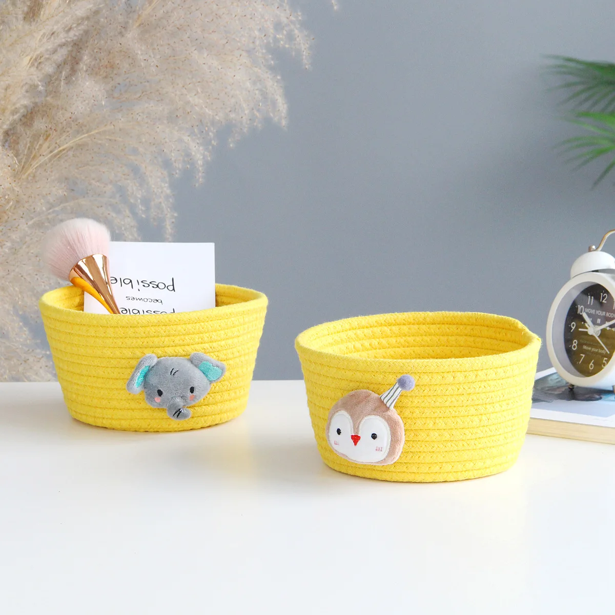 Cotton rope storage frame porch finishing basket Nordic sundry home animal woven desktop storage box manufacturers