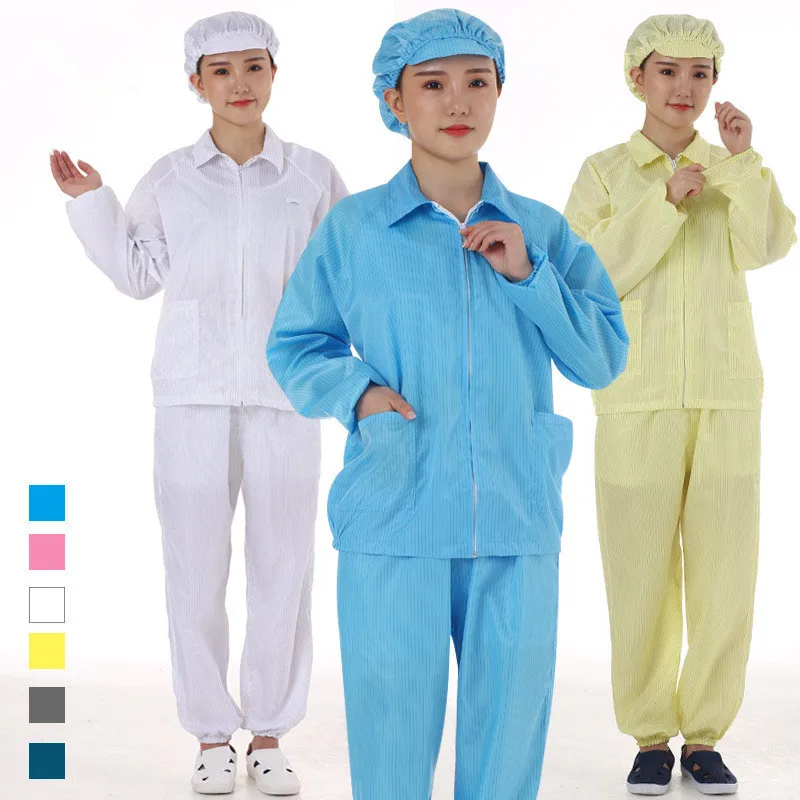 
Washable Dust Free Anti Static Cleanroom Jumpsuit Coverall ESD Garment For Pharmaceutical Industry 