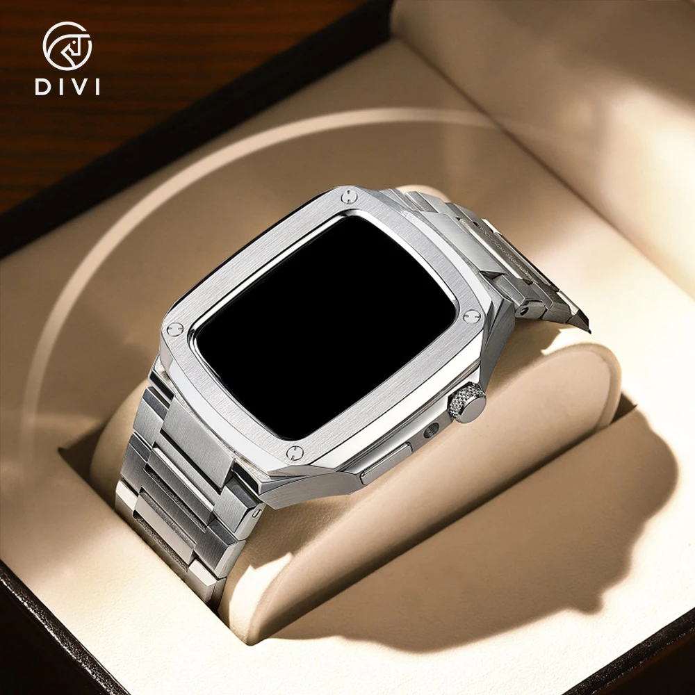 Hot sale I Watch Band 44mm Series 4/5/6/SE with Case, Stainless Steel i Watch Bands with Protective Cover