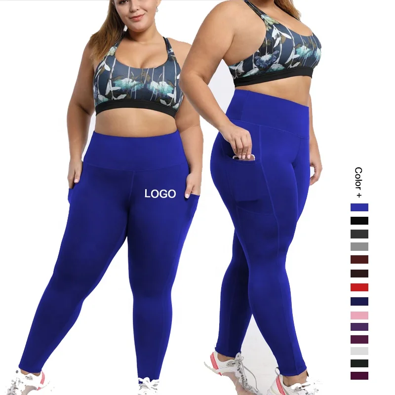 Custom Logo Activewear  Workout Clothes  Plus Size  Sports 5Xl  Leggings With Pockets For Fat Women