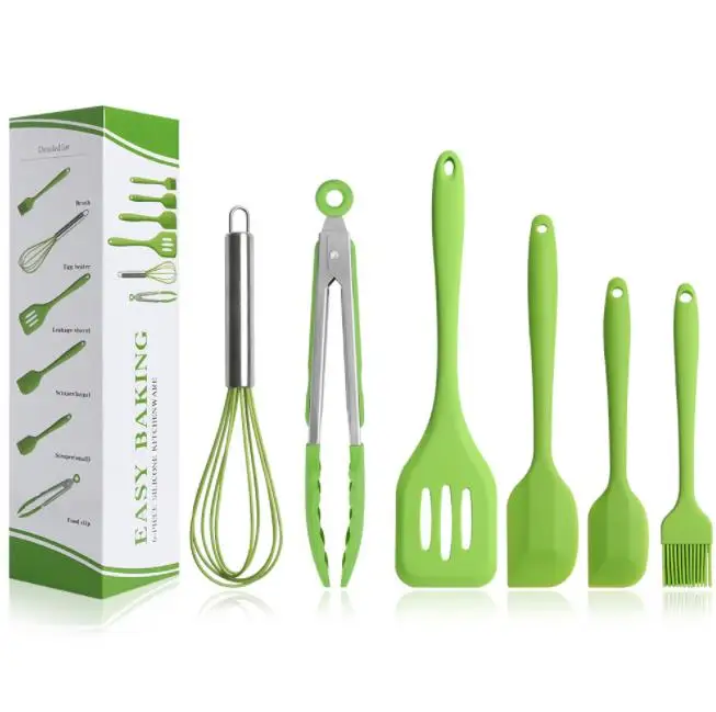 wholesale  6pcs  kitchen tools Silicone Kitchen Utensils Set spatula set silicone