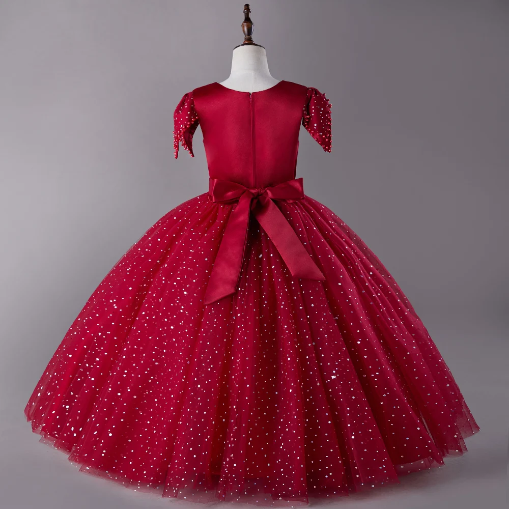 Fashion Factory Price Party Flower Girl Dress Embroidery Princess Party Clothes For Children Gowns LS6066