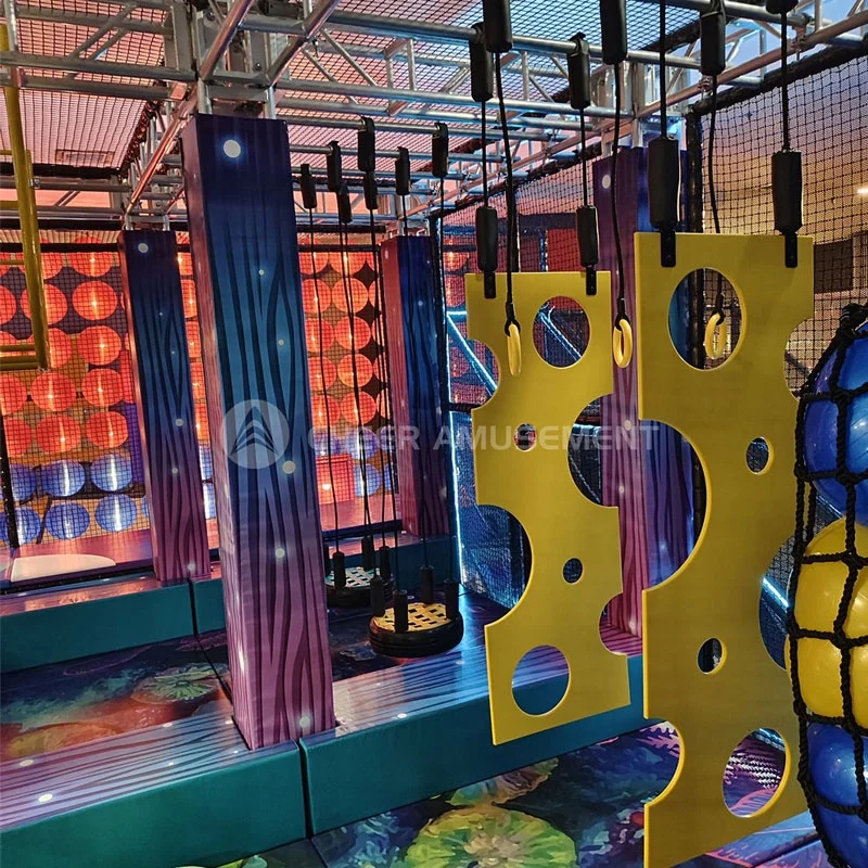 Зачарованный лес тематическая крытая игровая площадка оборудование для развлечений ниндзя воин Парк приключений развлечение