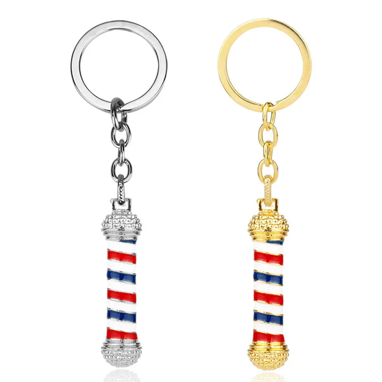 
Unique design striped enamel pendant keychain key ring 