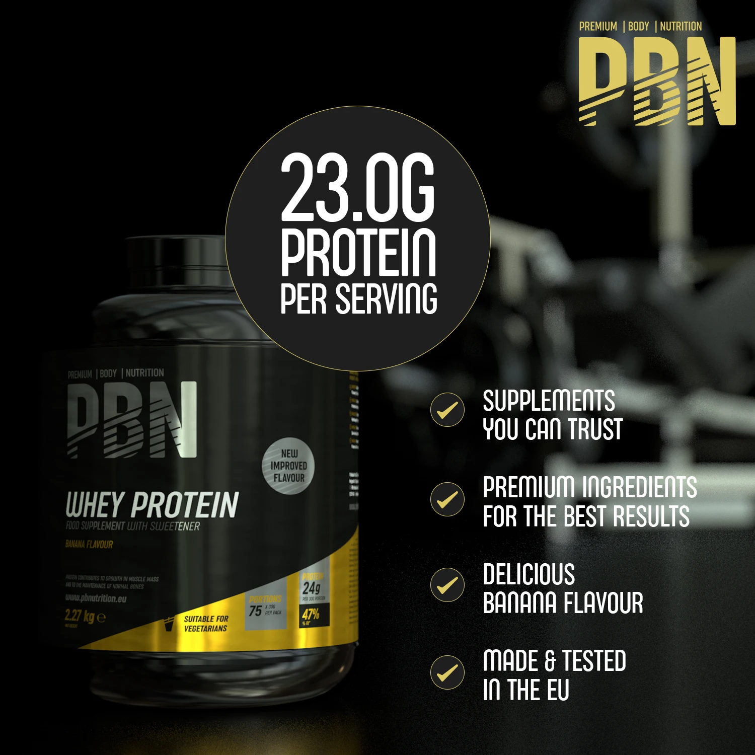 Whey Protein Powder 2kg Banana OEM Premium Body Nutrition New Improved Flavour Supplement Adult Men Women Shake Private Label