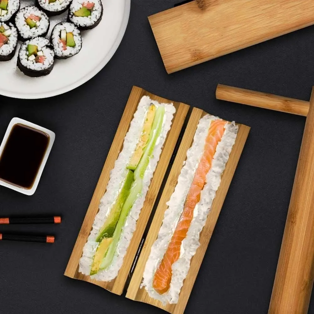 Sushi Maker for Home 3Piece Premium Sushi Making Kit Bamboo Sushi Rolling Mat