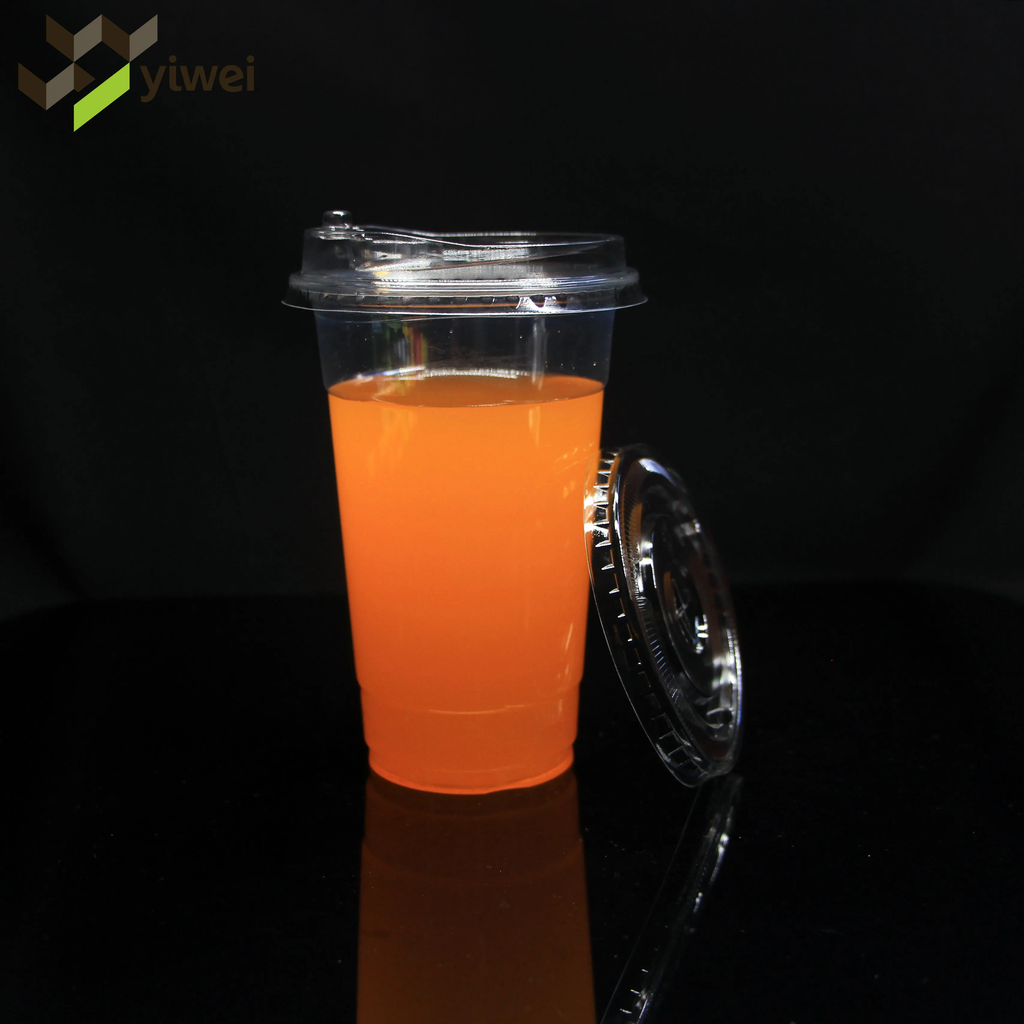 Custom logo printed clear 12, 16, 20, 24oz PP PET transparent disposable plastic boba cup with lid