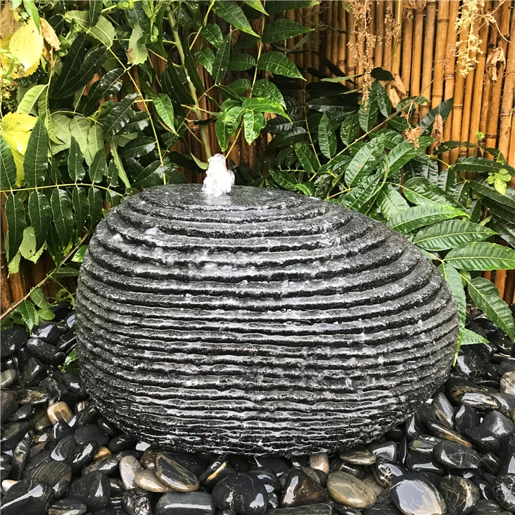 Japanese style water fountain carved stone water fountain globe garden water fountain powered fengshui waterfall plaza