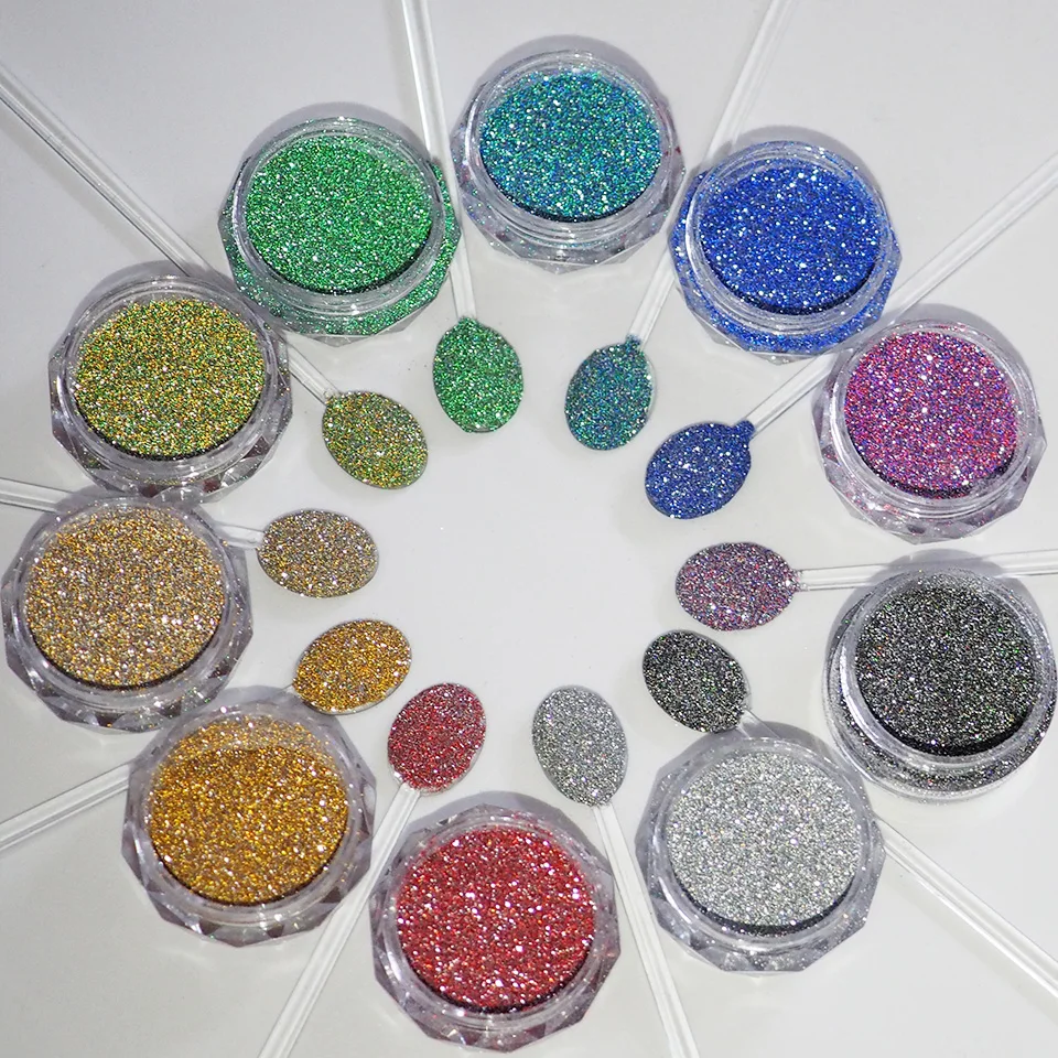 JY Wholesale Fine Flashing Crystal Diamond Mirror Powder in Green Red Blue for Enhancing Nail Art