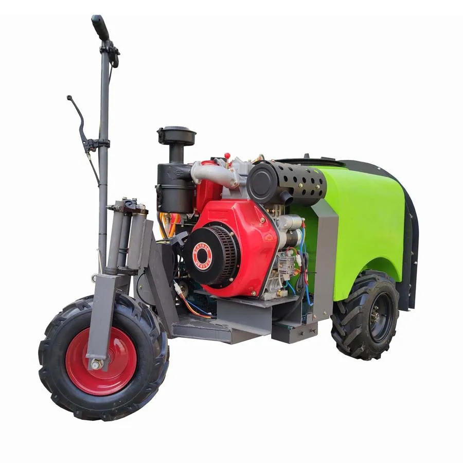 Three tyres self propelled garden air blast sprayer
