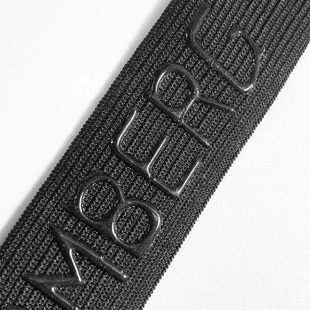 Manufacturer customize logo nylon jacquard silicone elastic gripper rubber wide elastic waistband for pants