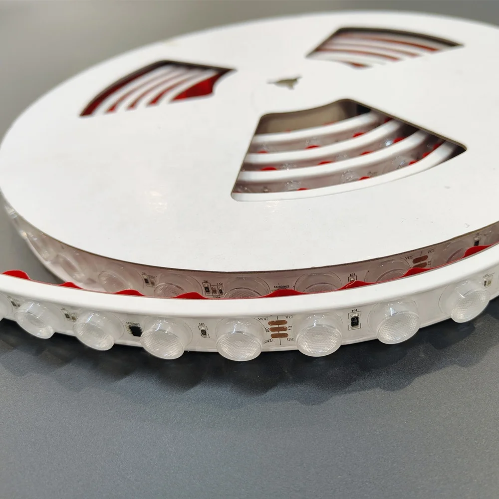 RGB Colour chasing running water outdoor waterproof Flex wall washer strip lights with lens 24V  5M 10M