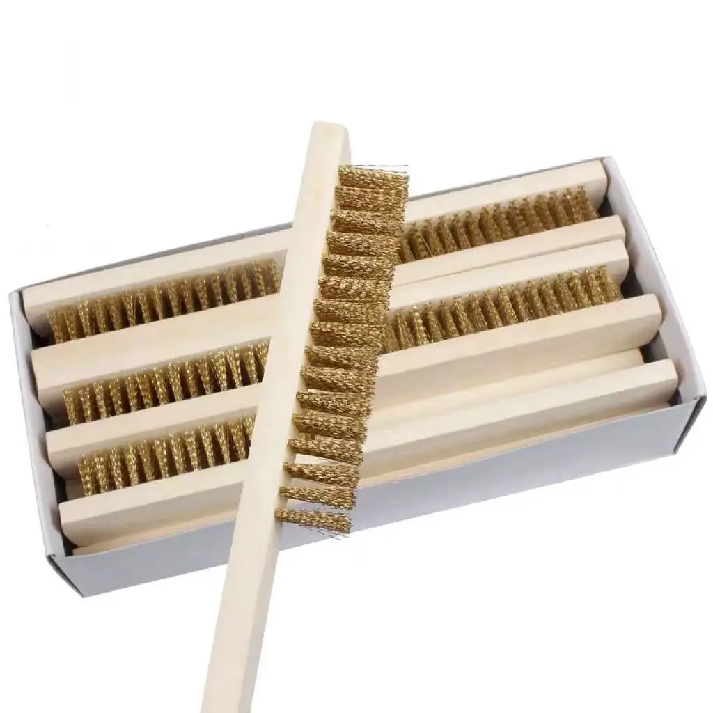 Pexcraft Factory Sell Stain Metal Paint Hand Tool Brushes Stainless Steel Wire Brush With Wood Handle