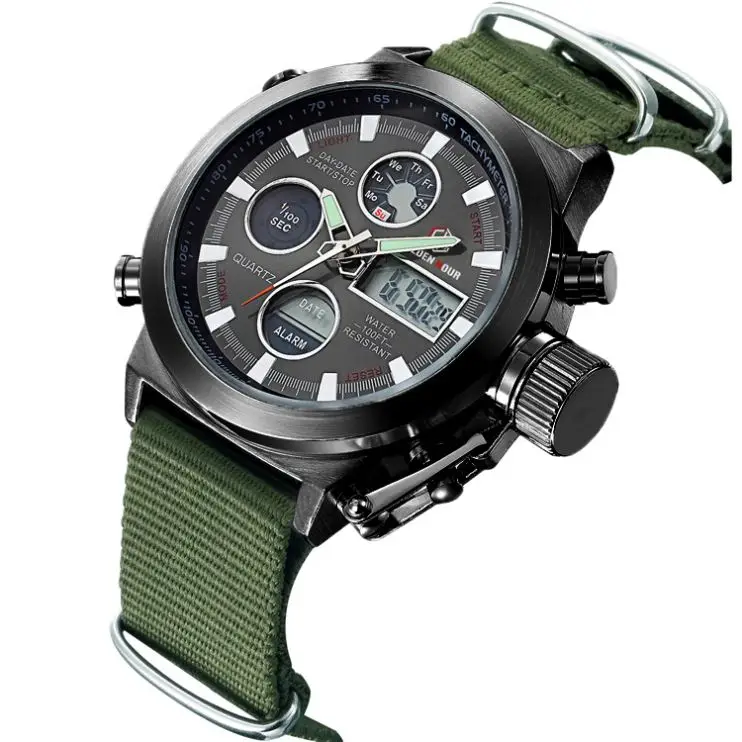 GOLDEN HOUR GH103 stylish China boys quartz watch superior Nylon strap water proof Chrono date display outdoor wrist watch