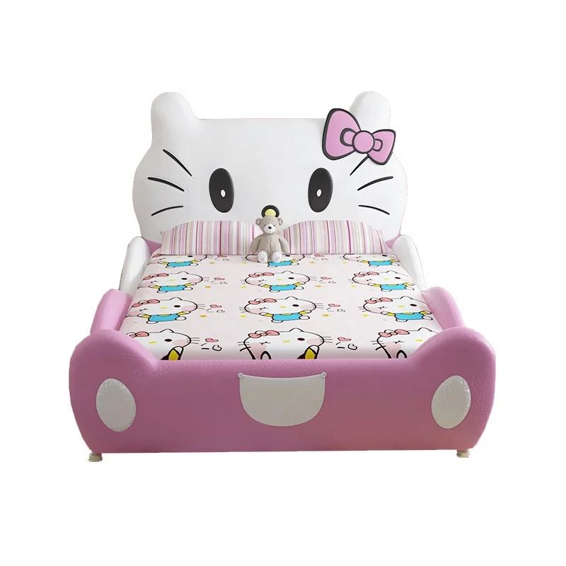 Для детей с рисунком «Хелло Китти»; Кровать принцессы дизайн широко используется в производстве мебели детская кровать для спальни CB09