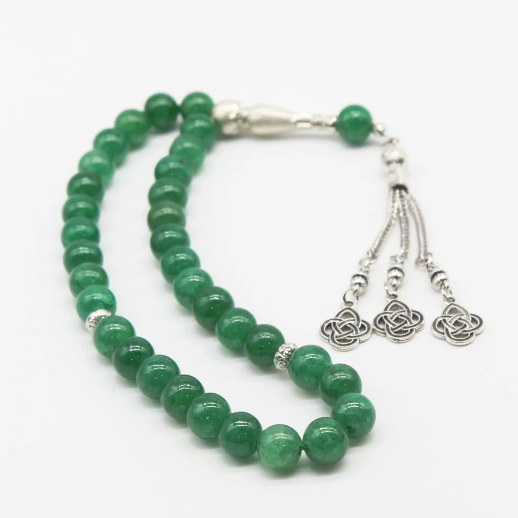 Natural Dragon Vein Stone Round Shape 33 Prayer beads Islamic Muslim Tasbih Allah