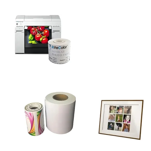 Premium dry minilab glossy rc photo paper roll  for  Fujifilm DX100 printer