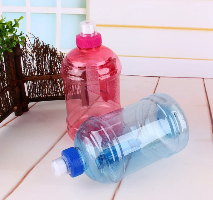 2L water bottle for gym/PET Clear jar with handle/clear plastic water bottles