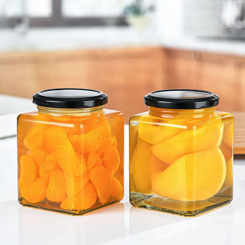 Wholesale Glass Square Multi-functional Honey Bottle Pickles Chili Sauce Jam Special Jar Glass Empty Bottle
