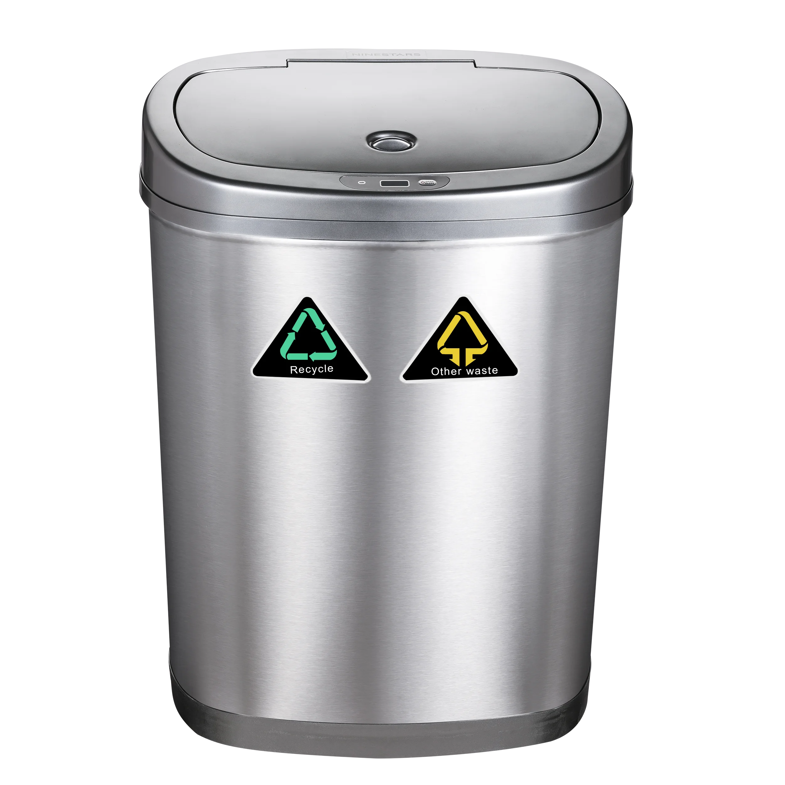 Hot Selling Dual Compartments 42L Big Smart Waste Bins Stainless Steel Garbage Can Kitchen Hotel Trash Can