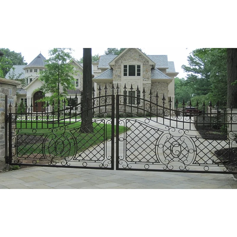CBMmart Driveway Main Door Decorative Backyard Gates Simple Modern Wrought Iron Gate for Villa