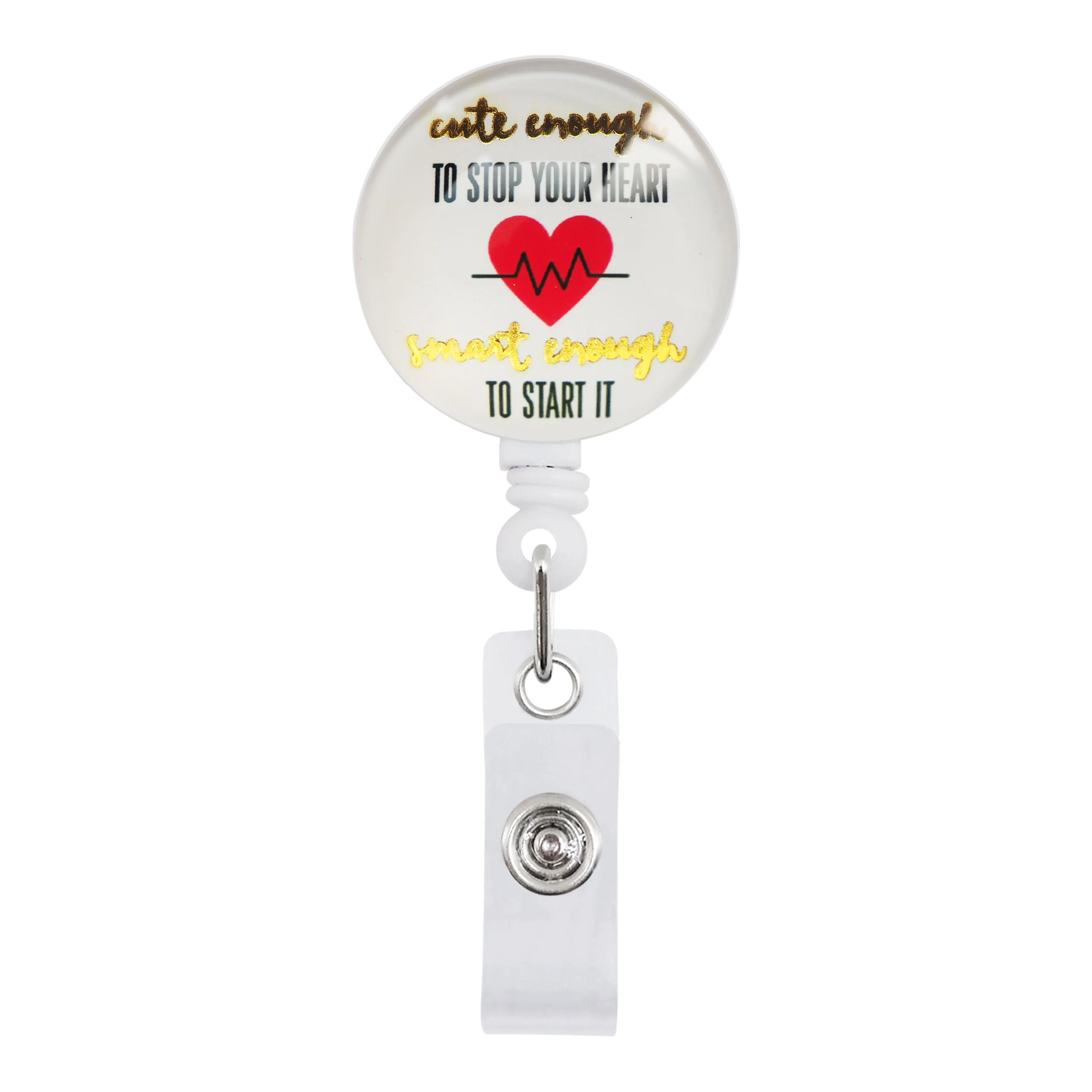 hot sell crystal epoxy retractable badge reels custom badge scroll nurse student office badge reel ID holder With Alligator Clip