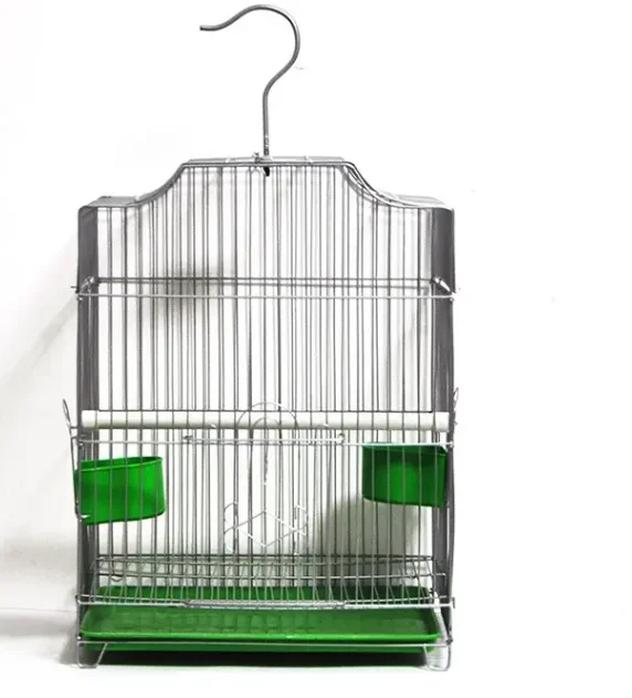customized nice parrot bird cage wire mesh bird cage with handle and stick PVC coated stainless steel bird cage