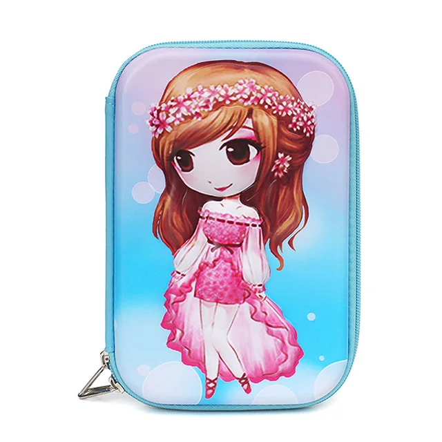 Pencil Case 3D Cute EVA Pen Pouch Stationery Box Anti-Shock Large Capacity Multi-Compartment for Girls School Students Teens Kid