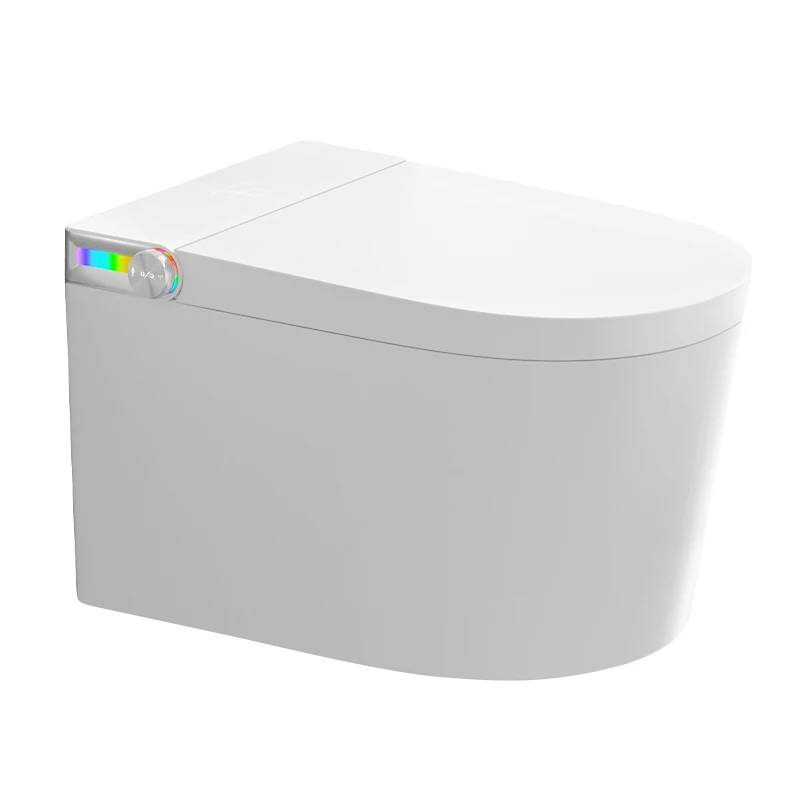 CE Watermark Wall-mounted Built-in Water Tank Small Size Saving Space Voice Control Bathroom Smart Toilet