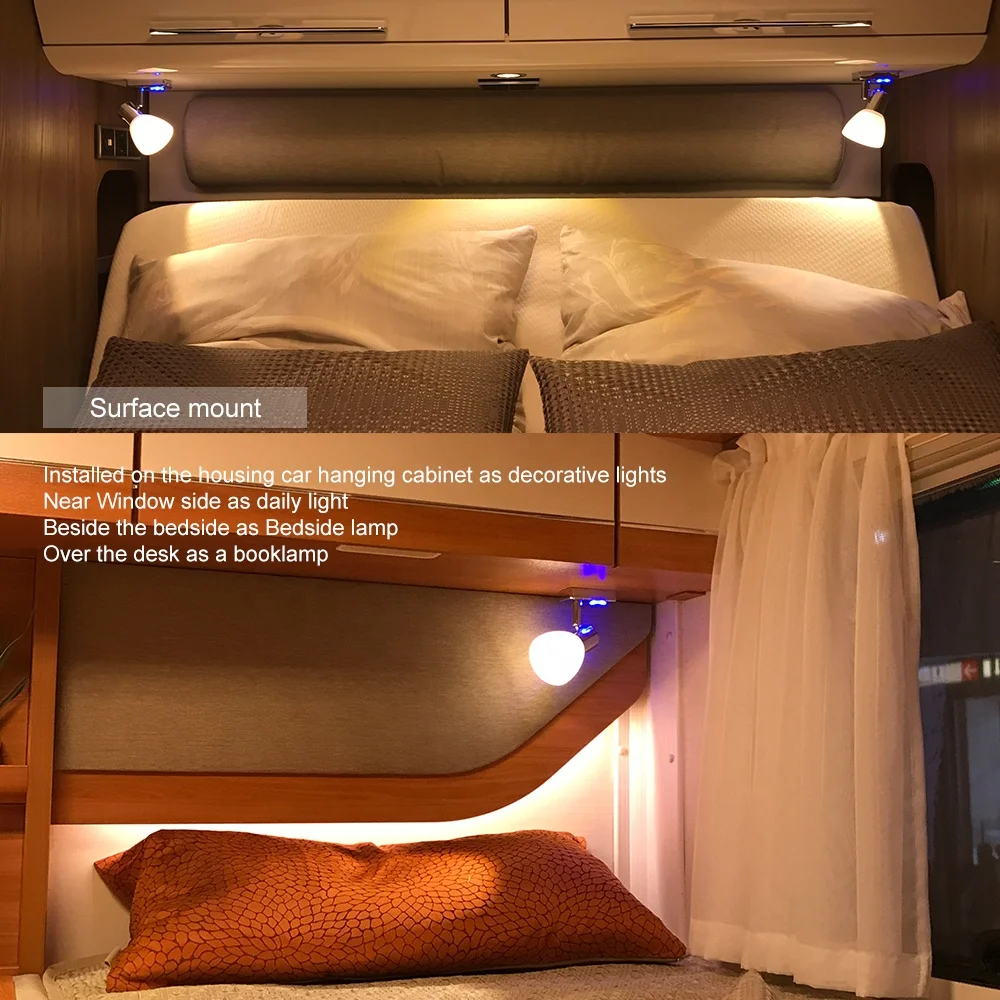  Lanple Best Selling Motorhome Led Lamps Car Interior Accessories Rv Lights 3W Switch Usb Charging