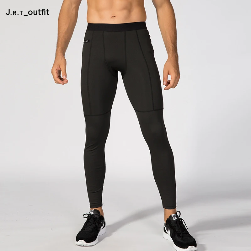 High Quality Solid Color Four-way Stretch Lightweight Men Gym Yoga Tight Seamless Pocket Leggings