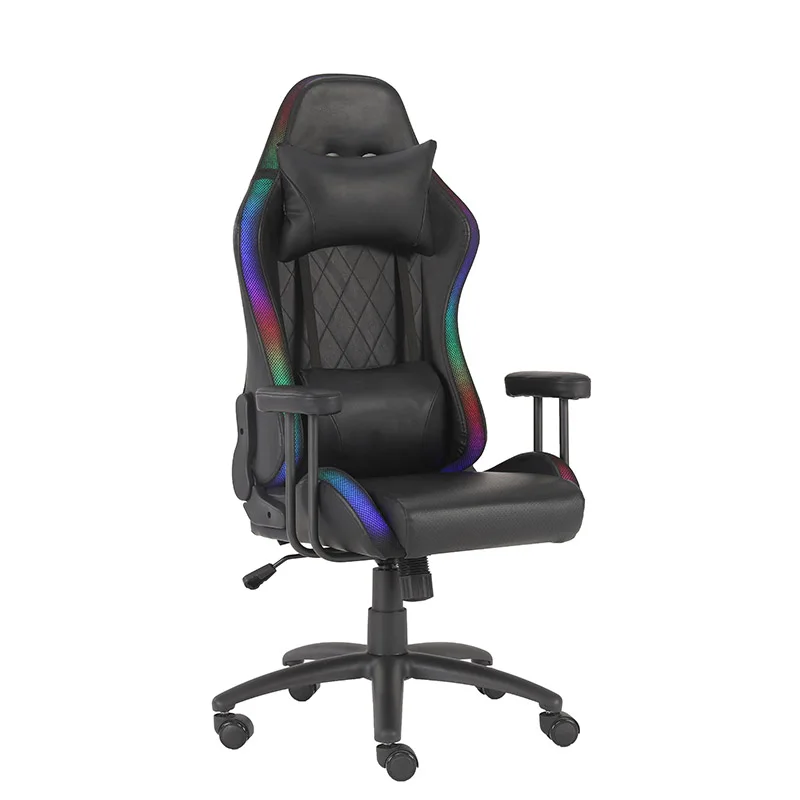 360 Swivel, Adjustable Lumbar Support, Massage New RGB Racing Gaming chair With Lights And Speakers
