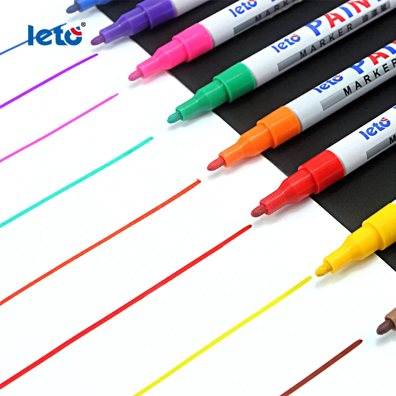 Wholesale kids safety 12 colors non-toxic bright multicolor metallic water based 1mm round tip art paint marker for poster