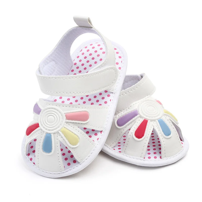  Cute Baby Girl Sandals Pu Leather Newborn Toddler Girls Soft Sole Non-Slip Infant Summer