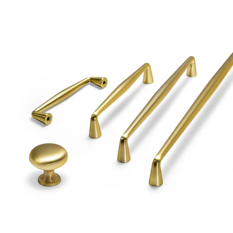 3753 New luxury gold kitchen cabinet pull handle round knobs drawer handles