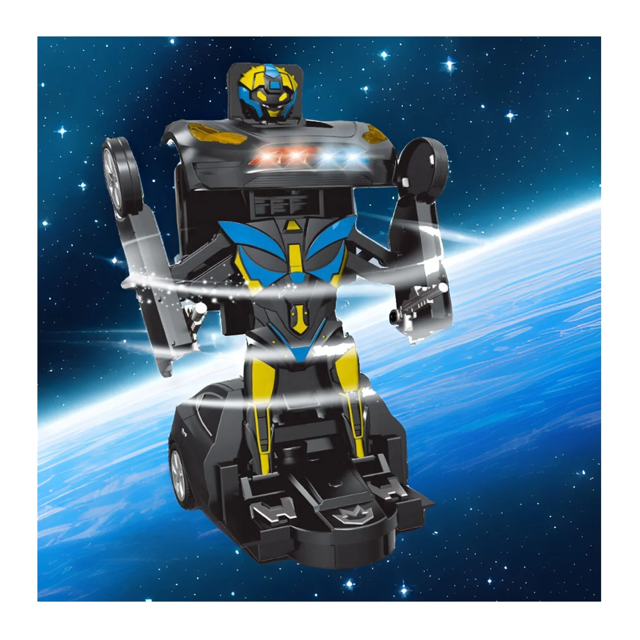 KK New Arrival Deformation Toy Vehicle With Light & Music,Multi-Fuction Automatic Deformation Musical Car Toy for Kids