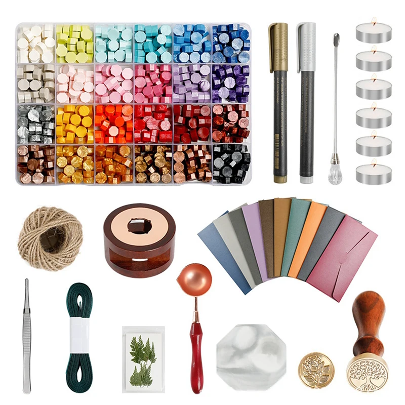 Wholesale Colorful Sealing Wax Beads Stamp Envelope Wedding Sealing Wax Kit