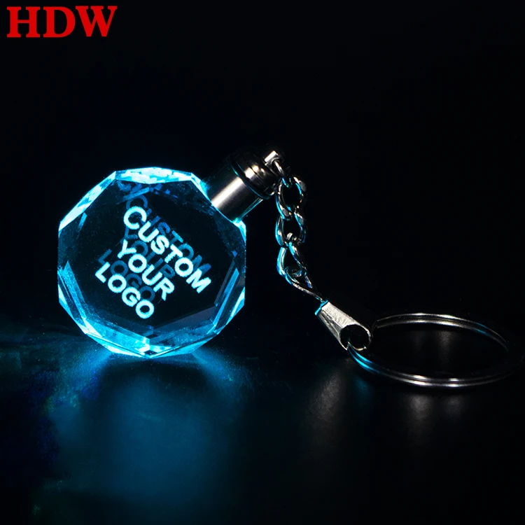 Promotional Gift Factory Price Custom Made Crystal LED Keychain for giveaways