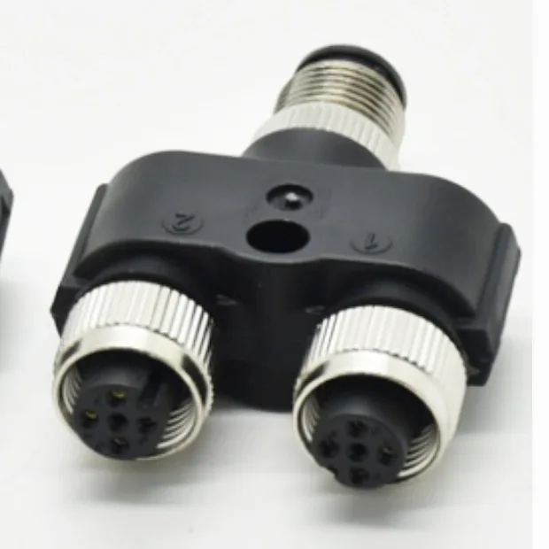 M12 Y Type Connector 1 Male to 2 Female Splitter Adaptor IP68 Waterproof Connector Nmea2000 Connector