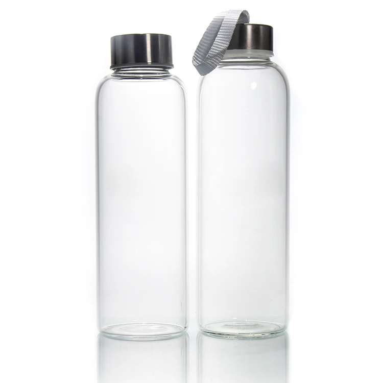 Factory Wholesale 330Ml 500Ml Sports Drinking Bottle Glass Water Bottles With Bamboo Screw Lid And Rope