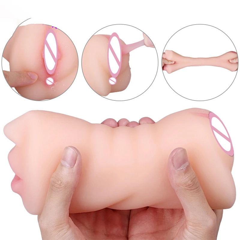 3 in 1 Anal Butt Mouth Male Masturbation Real Vagina Pockets Pussy Male Masturbators Adult Sex Toys for Men
