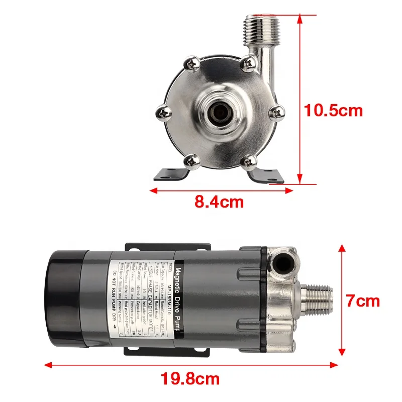 Stainless Steel Magnetic Drive Water Pump MP-15R for Beer Brewing with 110V/220V