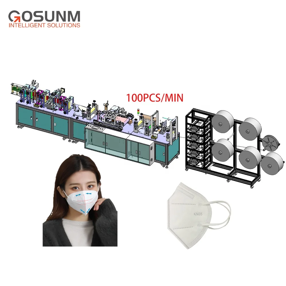 Up-to-date equipment n95 medical face mask making with  packing machine